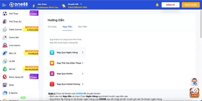 Nạp và rút tiền chỉ trong vài phút ngắn ngủi Nạp và rút tiền chỉ trong vài phút ngắn ngủi